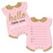 Big Dot of Happiness Hello Little One - Pink and Gold - Shaped Fill-in Invitations - Girl Baby Shower Invitation Cards with Envelopes - Set of 12
